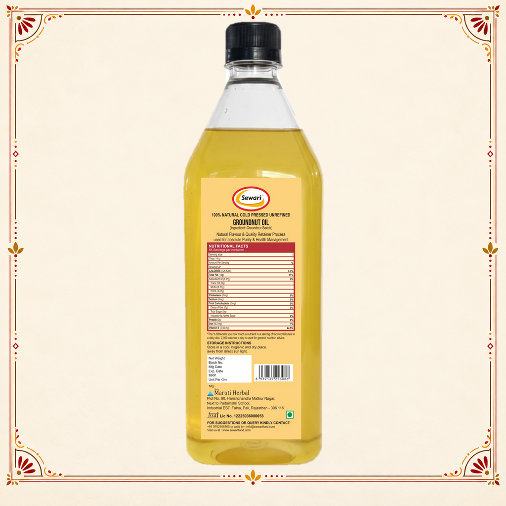 Sewari cold pressed groundnut oil