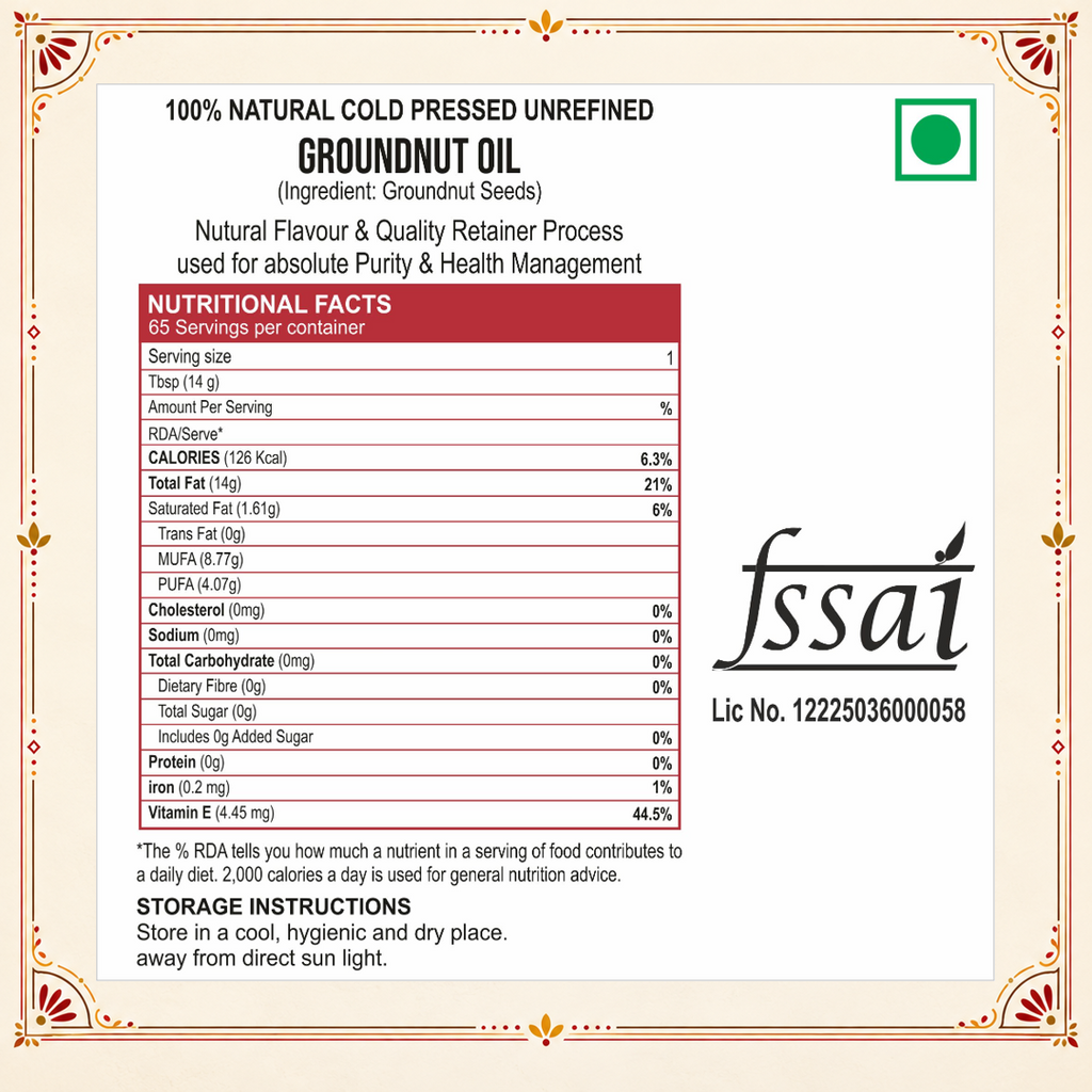 Sewari Cold Pressed Groundnut Oil FSSAI License
