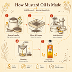 Sewari Cold Pressed Mustard Oil. Explains the cold pressed kacchi ghani oil extraction process