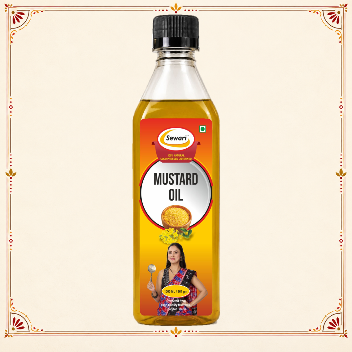 Sewari Cold Pressed Mustard Oil. Made with pure mustard seeds