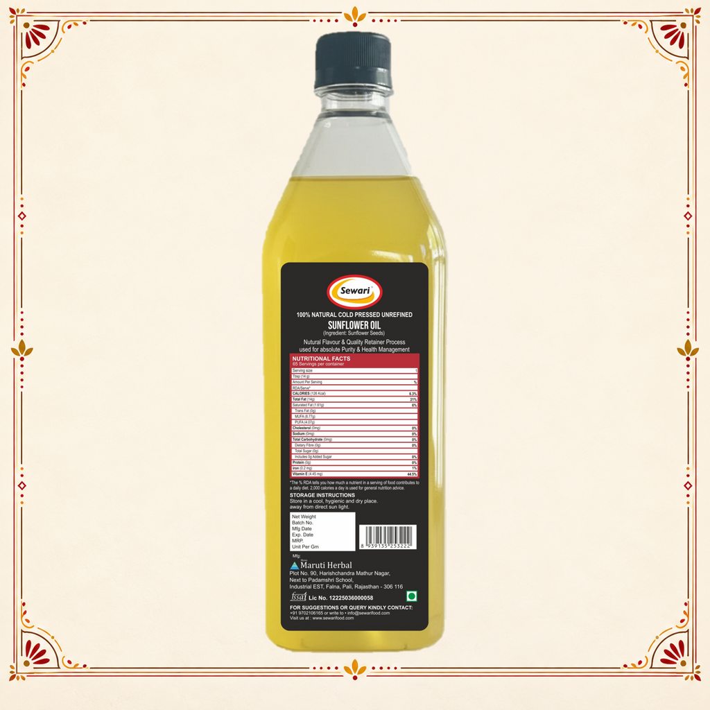 Sewari cold pressed sunflower oil