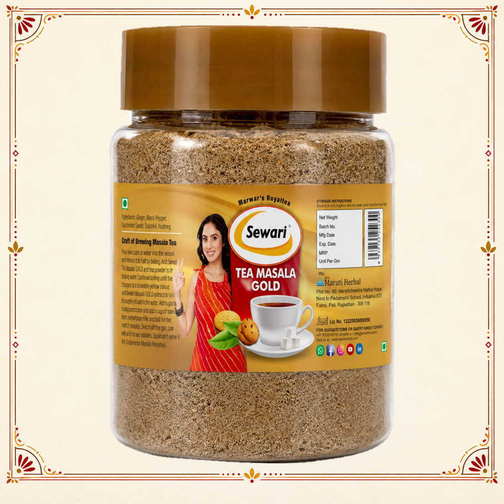 Sewari Tea Masala Gold made with 5 spices, black pepper, ginger, cardamom, cinnnamon, nutmeg